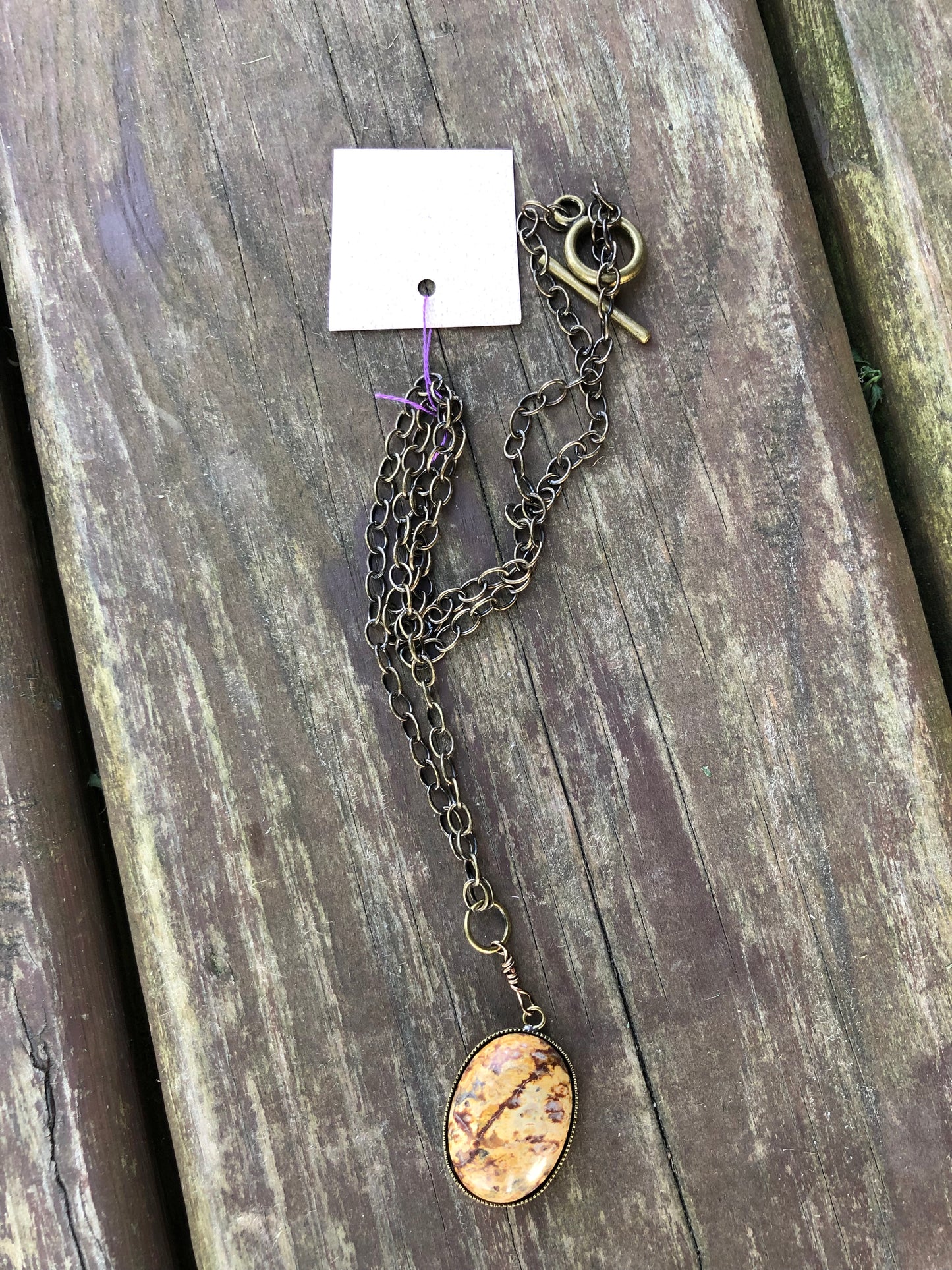 LEOPARDSKIN JASPER PENDANT WOMEN'S NECKLACE (JE05)
