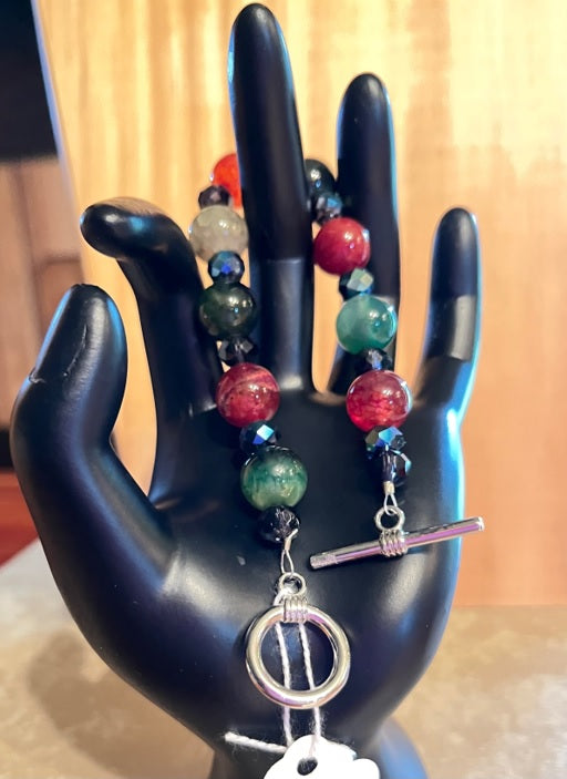 MULTI-COLOR AGATE BRACELET (JE40)**SOLD!