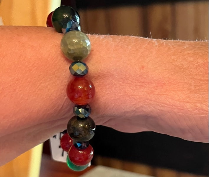 MULTI-COLOR AGATE BRACELET (JE40)**SOLD!