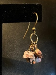 GRAY & BURGUNDY LEOPARDSKIN EARRINGS JE515**SOLD!