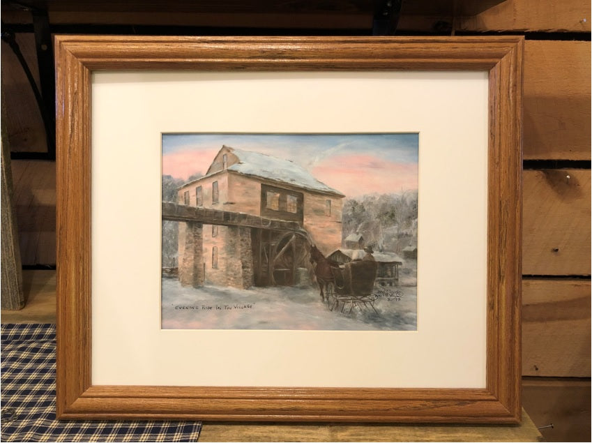 "EVENING RIDE IN THE VILLAGE" print or notecard (PR12)