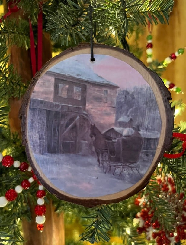 "EVENING RIDE IN THE VILLAGE" ORNAMENT    (OR02)