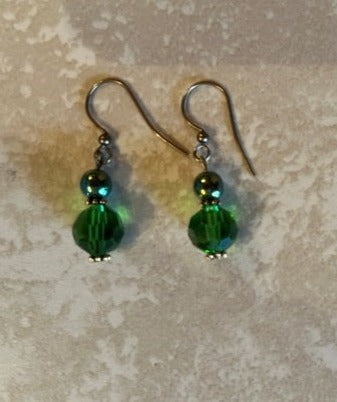 GREEN SWAROVSKI EARRINGS (JE536)