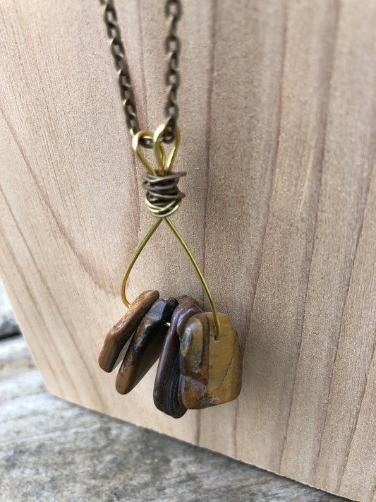 TIGER EYE PENDANT NECKLACE (JE29)