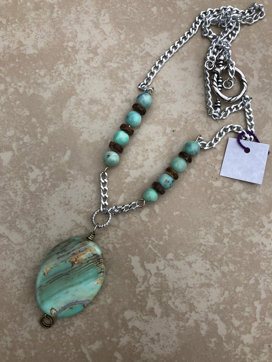 AQUA TERRA AGATE NECKLACE (JE17)