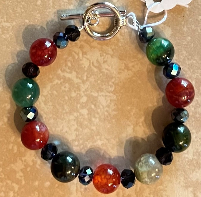 MULTI-COLOR AGATE BRACELET  (JE40)**SOLD!