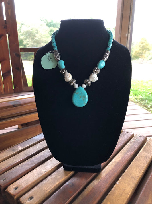 MAGNESITE TEARDROP NECKLACE (JE13)