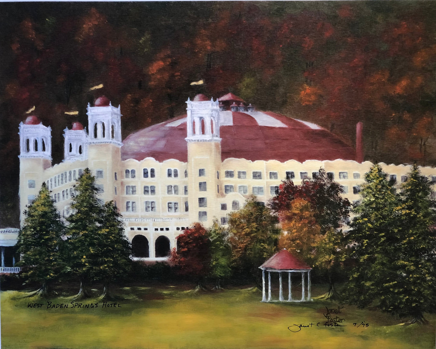 "WEST BADEN SPRINGS HOTEL, WEST BADEN, IN" print or notecard    (PR44)