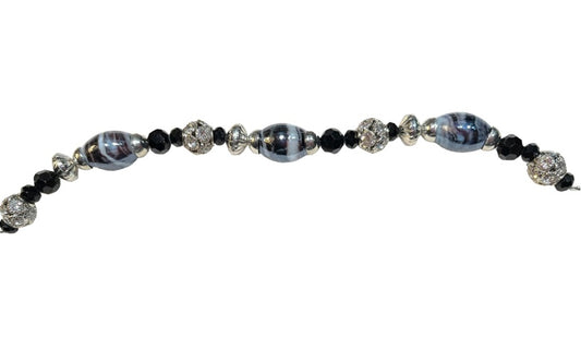 BLACK, GRAY & SILVER BRACELET   JE117