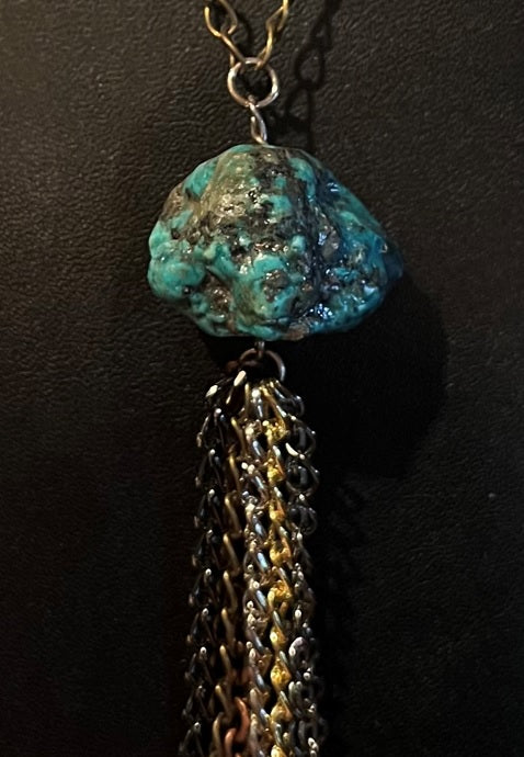 CHUNKY TURQUOISE PENDANT NECKLACE JE60.