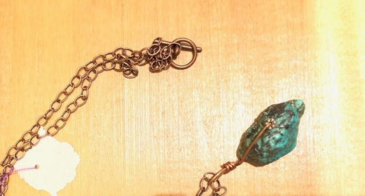 CHUNKY TURQUOISE NUGGET NECKLACE (JE41)