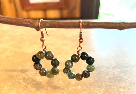 GREEN FANCY AGATE EARRINGS  **SOLD!