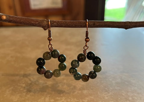 GREEN FANCY AGATE EARRINGS  **SOLD!