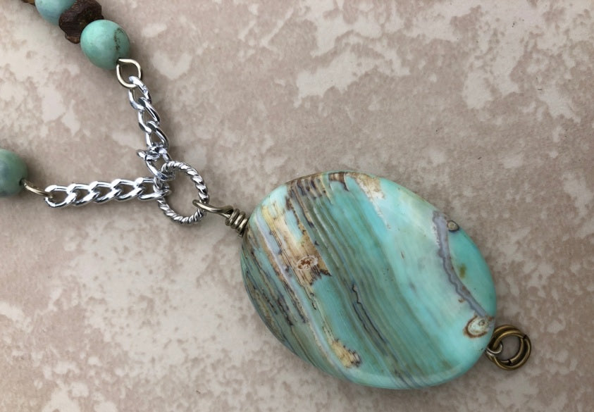 AQUA TERRA AGATE NECKLACE (JE17)