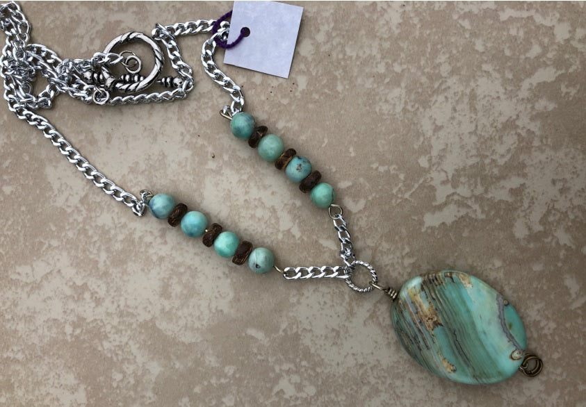 AQUA TERRA AGATE NECKLACE (JE17)