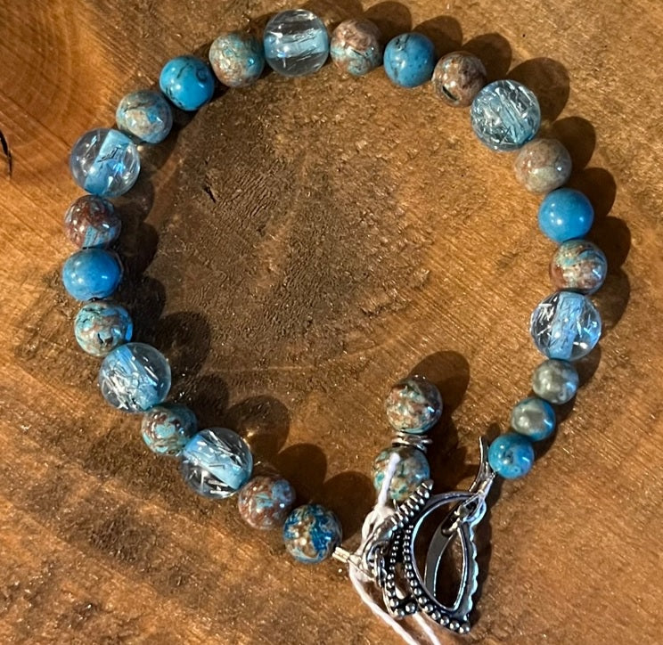 TURQUOISE BEADED BRACELET  (JE101)